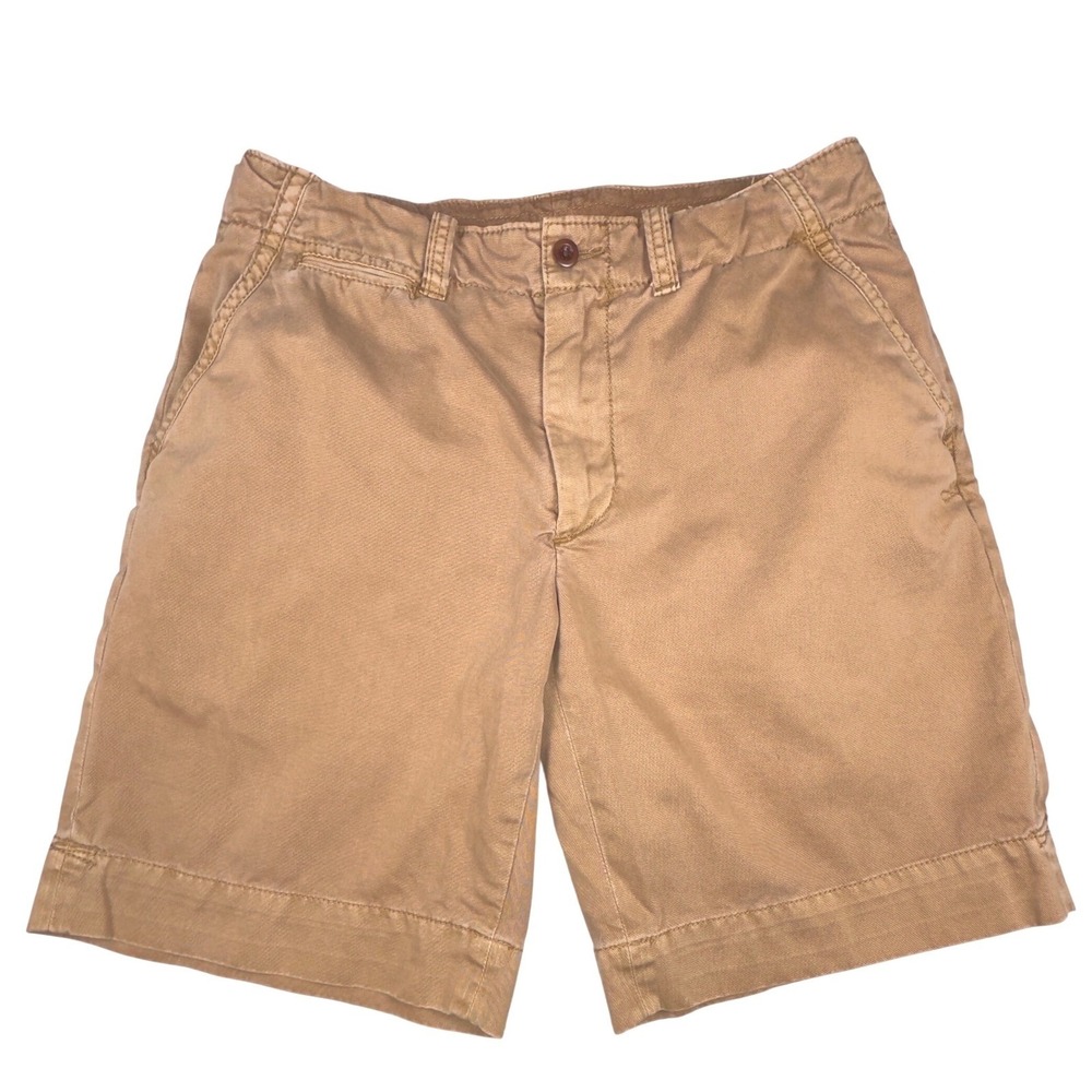VTG Polo Ralph Lauren Men 33 Tan Khaki Chino Shorts Heavy Thick Twill Gorpcore